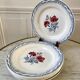 set of 5 Digoin Sarreguemines flat plates model Juliette / Nina Rosa 50s