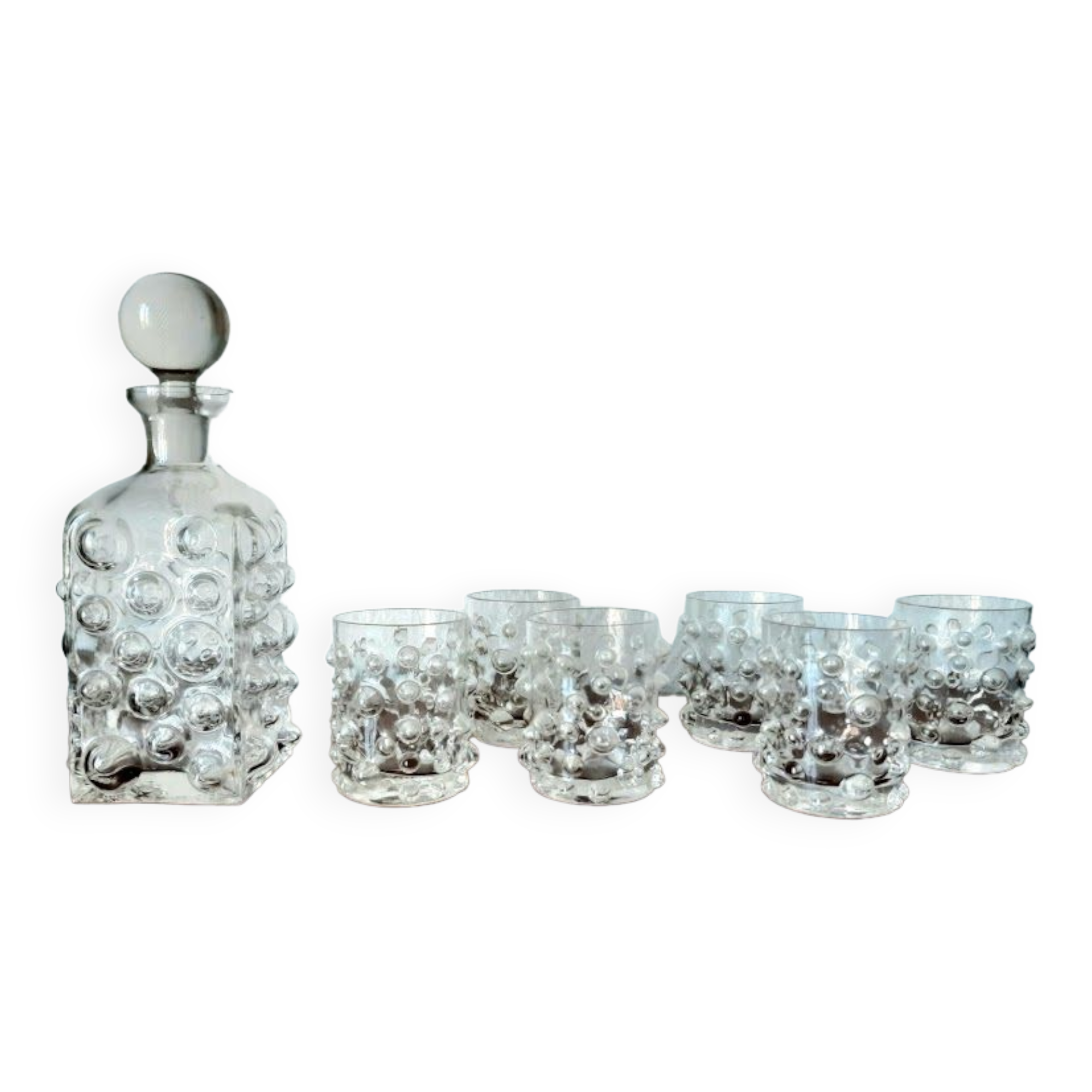 Whisky set with bubbles 1970