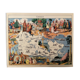 Old illustrated map of canada poster from 1948 - jp pinchon