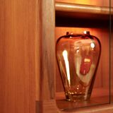Teak Dyrlund highboard display case with shutter doors