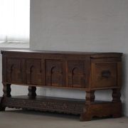 Danish baroque oak buffet from the early 18th century, carved details, 1700-1750.