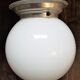 Opaline ball and aluminum ceiling light