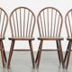 Set of 4 vintage Windsor wooden spindle chairs from the 1970s