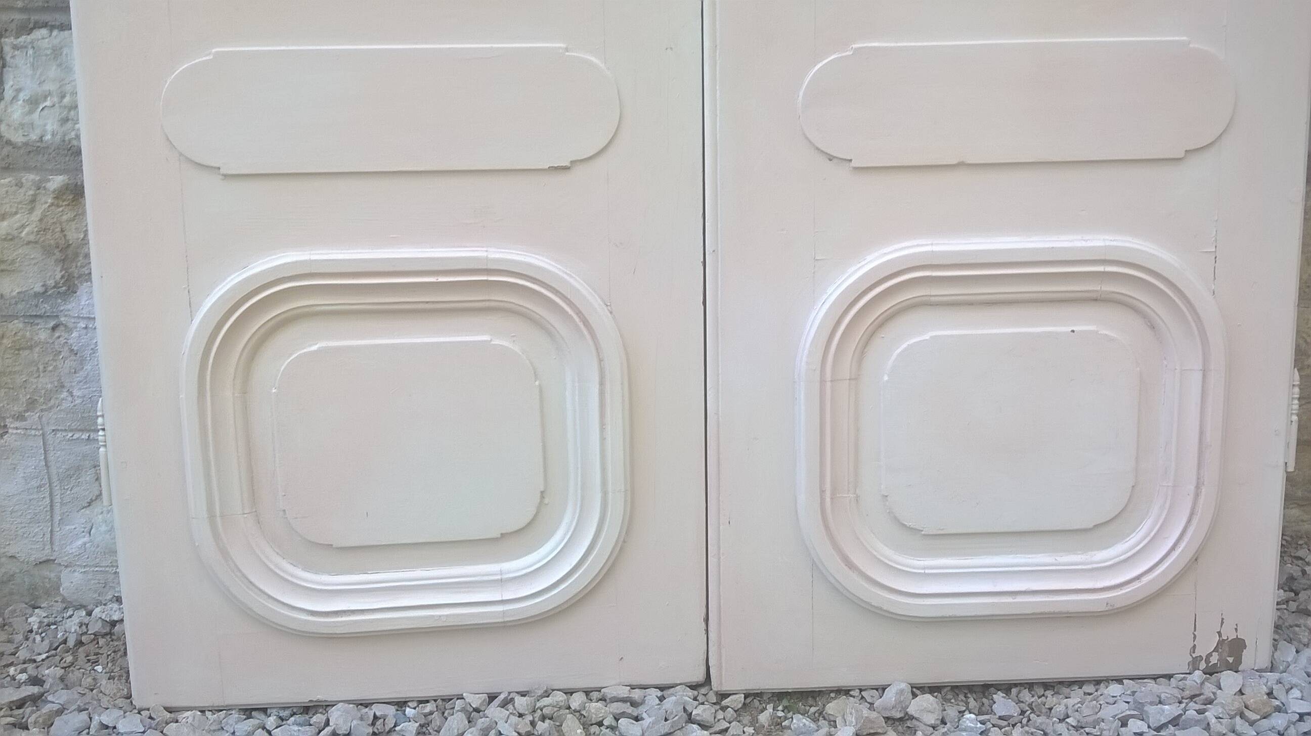 Set of large double old molded cupboard doors
