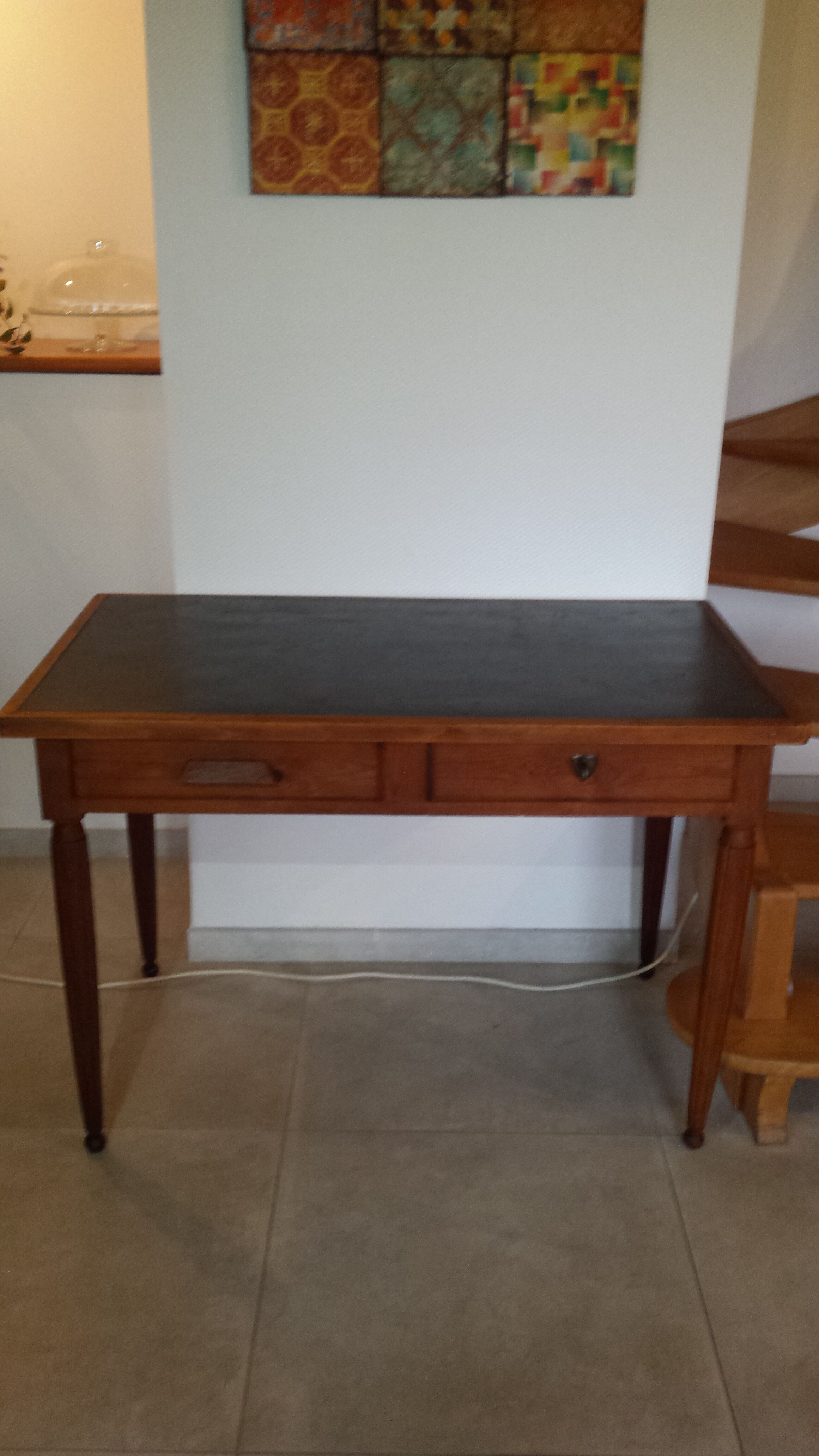 Executive office, black leather top