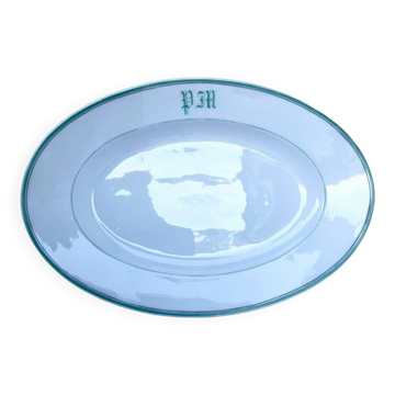 Antique oval plate monogram
