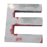 Lettre d'enseigne en zinc E ancienne