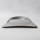 1990s vintage stainless steel platter, rectangular with an oval indentation, minimalist modern design.