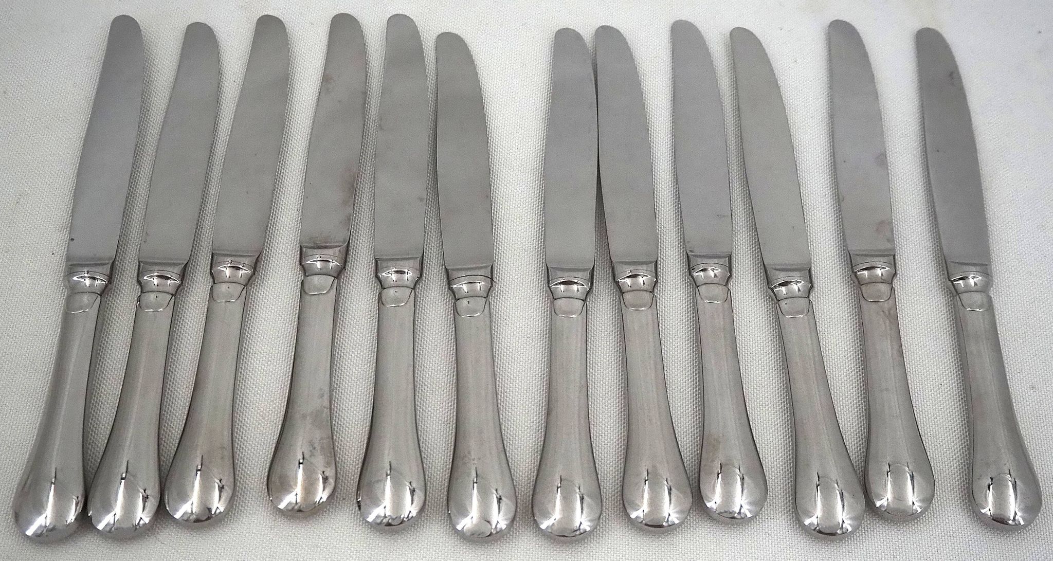Christofle steel berry, 12 dessert knives, dessert, cheese.