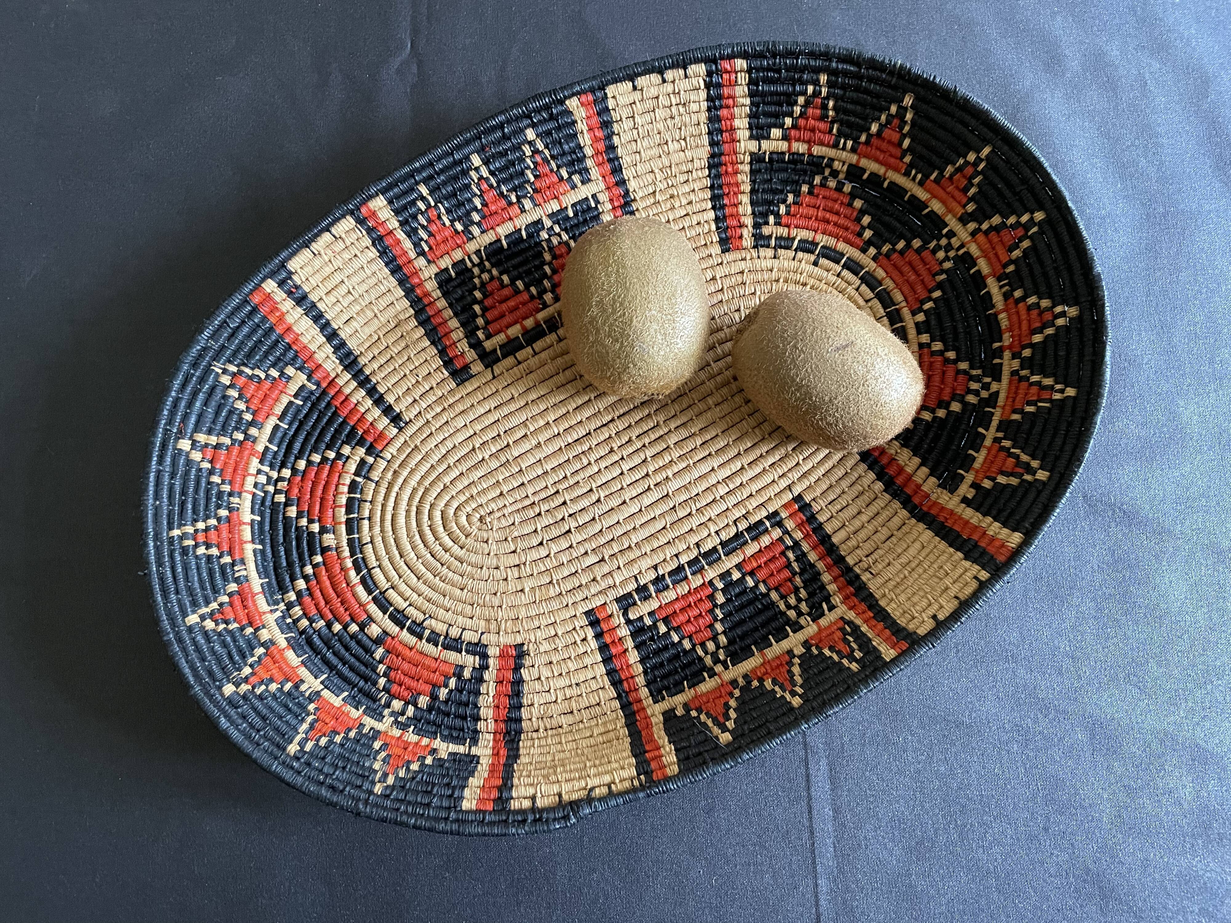 Woven ethnic basket, 60s