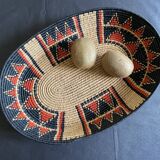 Woven ethnic basket, 60s