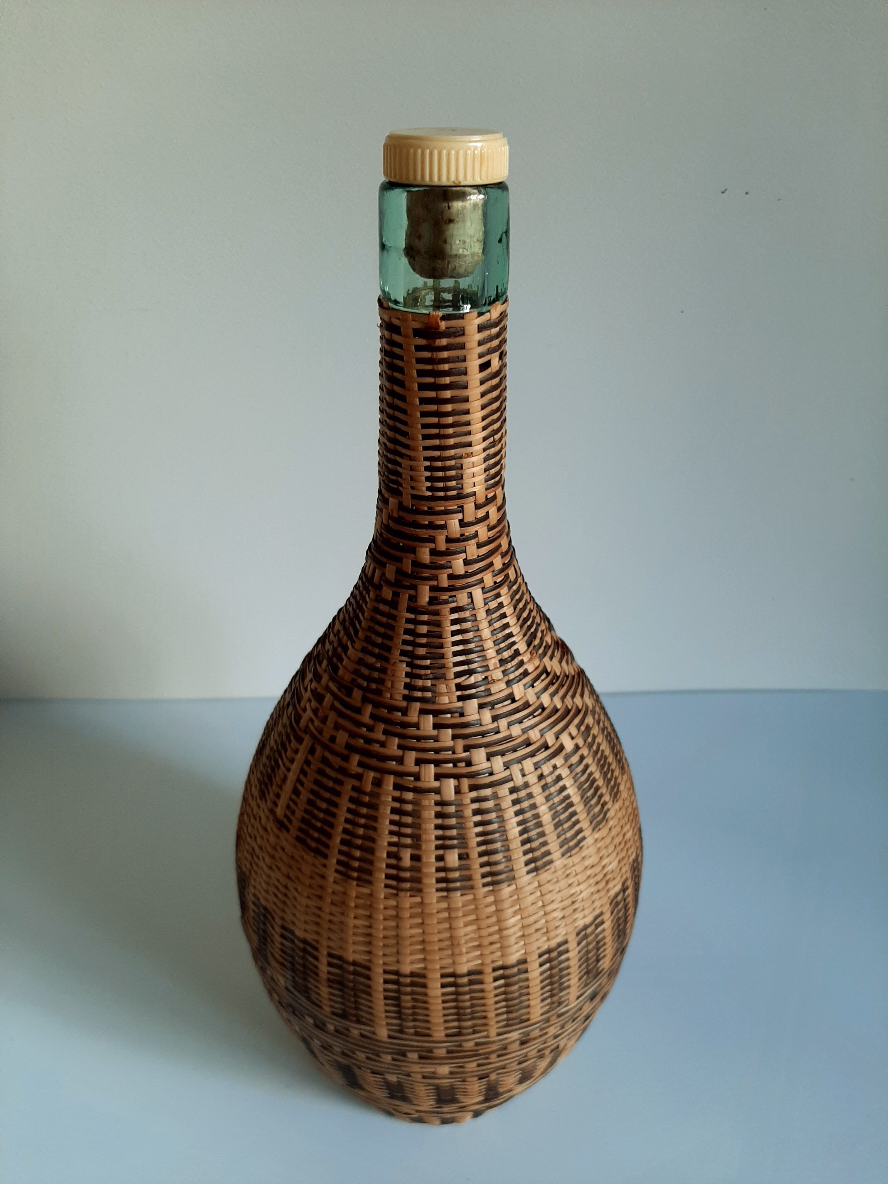 Wicker rattan bottle
