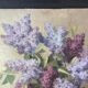 Painting without frame oil on panel signed paget, bouquet of lilacs