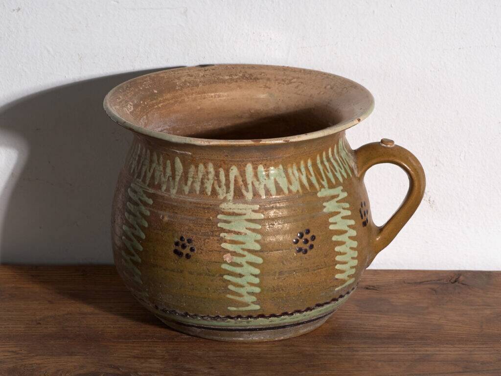 Old glazed ceramic pot – Central Europe, around 1930