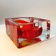 Cendrier carré en verre de Murano fait à la main, années 1960
