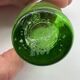 Service à liqueur Biot verre soufflé vert bullé carafe 6 verres plateau