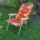 Vintage 70 "flower power" kettler folding long chair