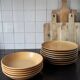 Set of 5 hollow ceramic plates sandstone effect