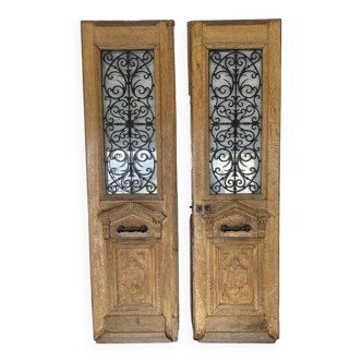 Old double front door in solid oak