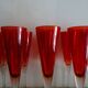10 vintage champagne flutes in ruby red glass