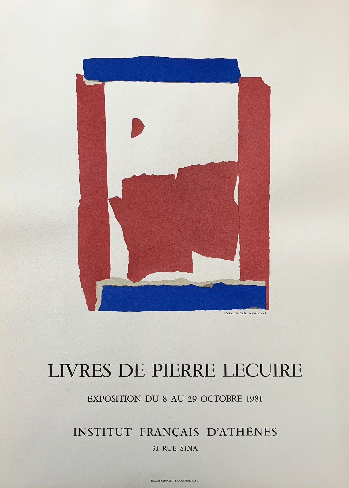 Exhibition poster by Nicolas DE STAEL, French Institute of Athens, 1981