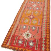 Turkish Handwoven Vintage Herki Kilim 105 cm x 355 cm