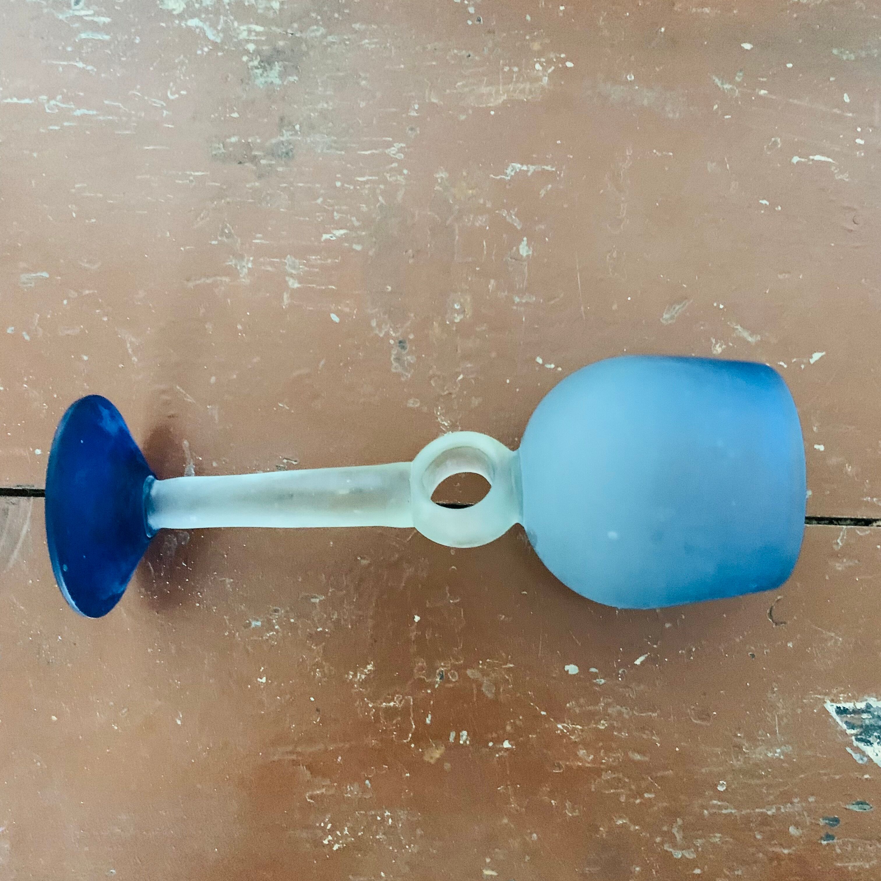 Set of 6 glass paste stemmed glasses