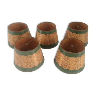 Set of 4 vintage clip lampshades, 5th offered