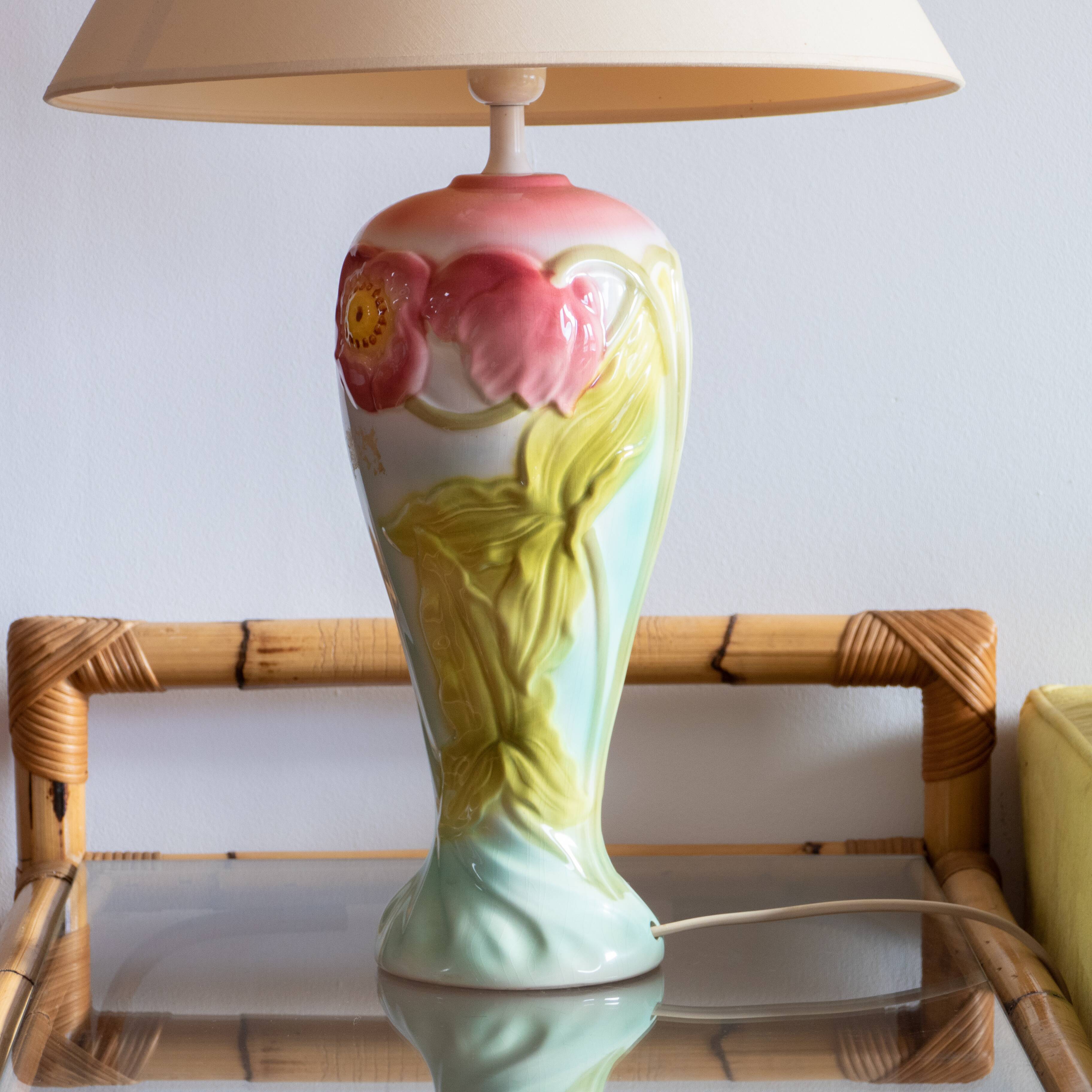 Antique lamp St Clement - Lunéville in anemone slip