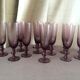 Suite de 12 flûtes a champagne violet en cristal d'hartzwiller