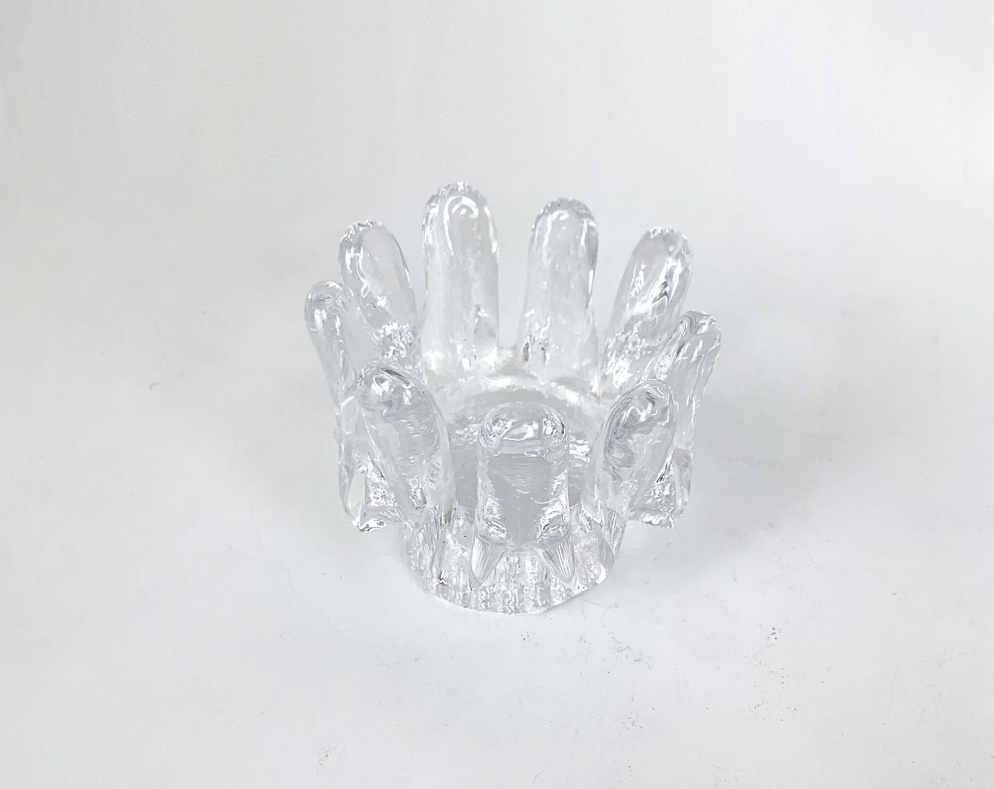 Sunflower glass candle holder, Göran Wärff for Kosta Boda, Sweden, 1970s