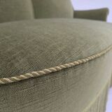 1960s, Danish 2-seater sofa, green furniture velour, beech wood.