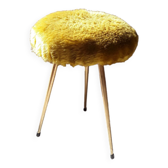 Vintage fur stool year 70