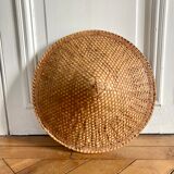 Asian hat vintage rattan canning