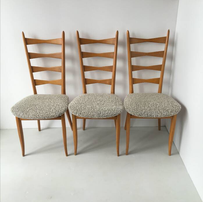 Series of 4 vintage chairs refurbished