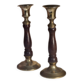 Wooden metal candle holders