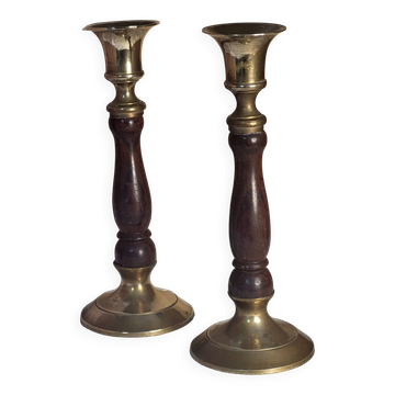 Bougeoirs bois métal