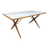 Table à manger sawhorse vintage Hans J. Wegner AT303 Andreas Tuck