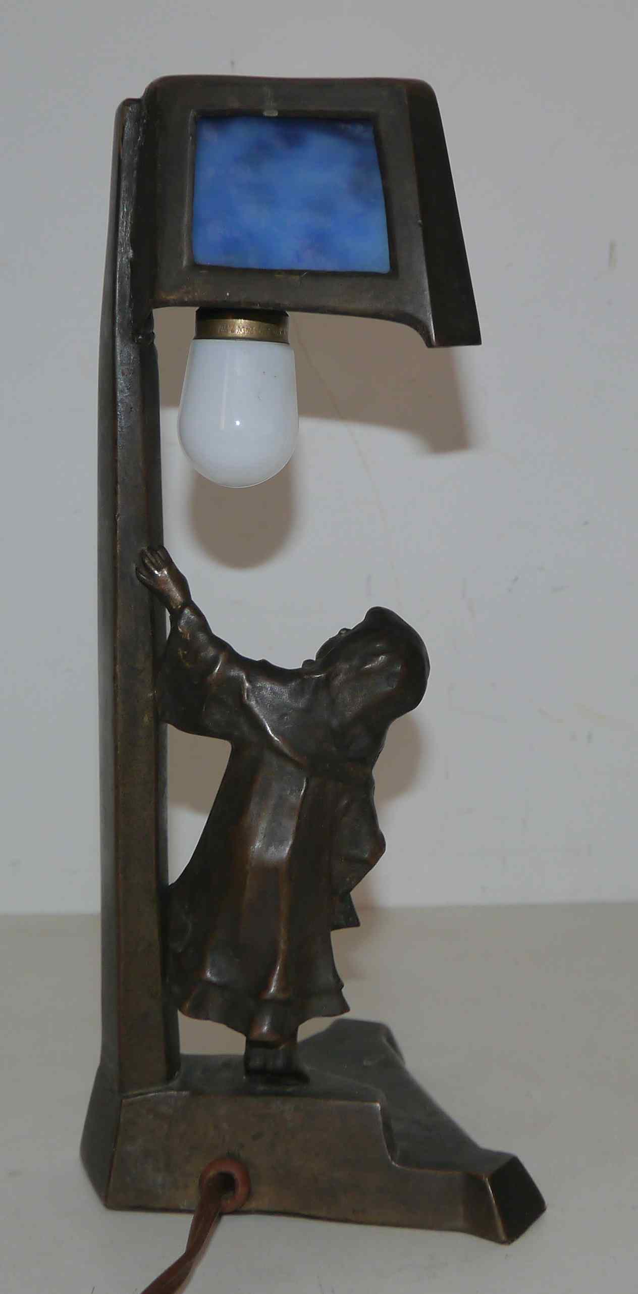 Old art deco bronze lamp