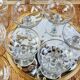 Lot de 8 coupes à champagne en verre soufflé ciselé