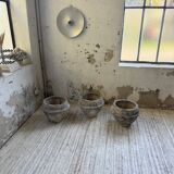 Trio of stone and cement planters, early 1900s