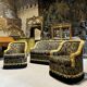 Napoleon III style living room with floral decoration
