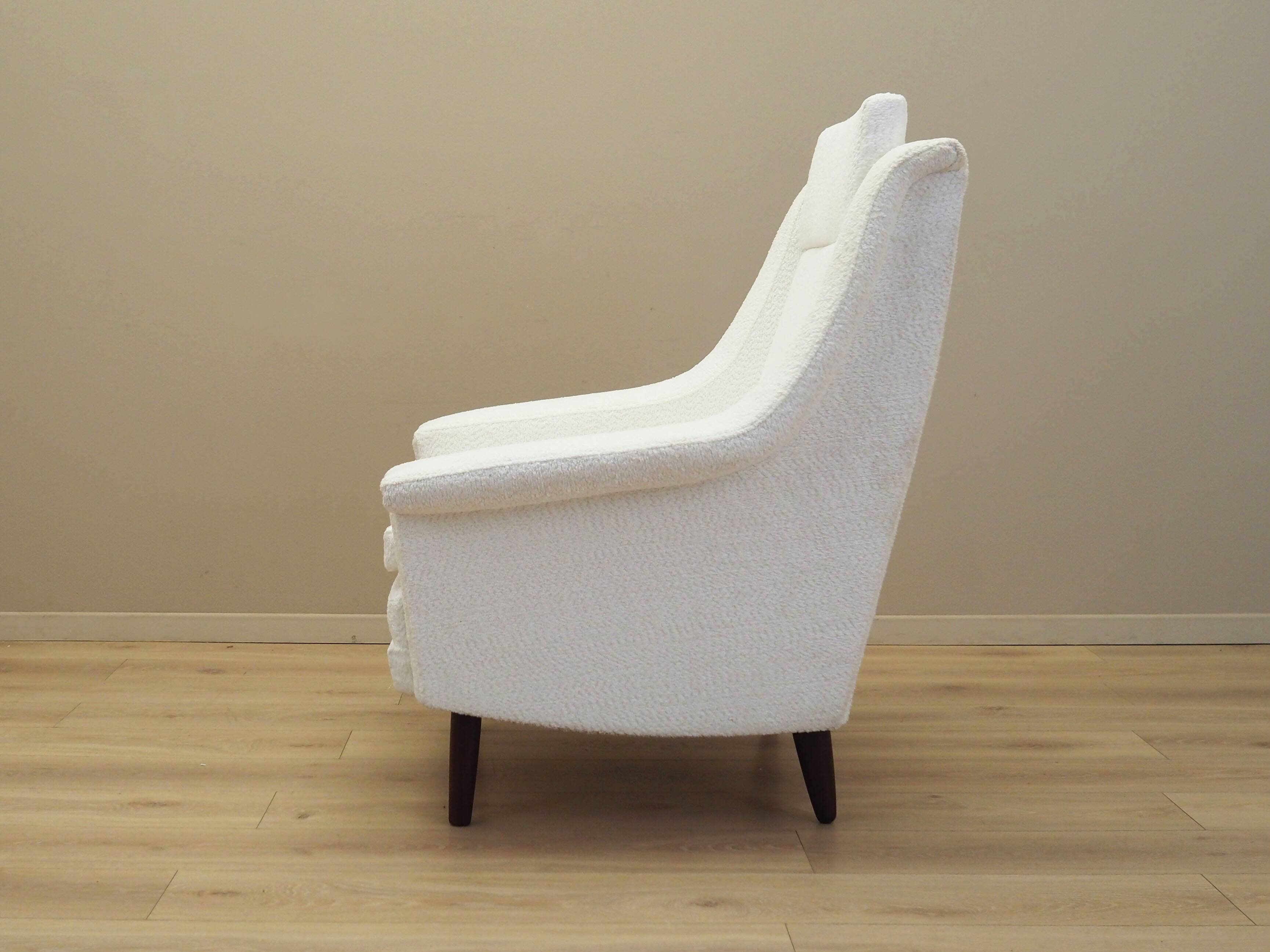 White armchair, Danish design, 1970s, production: Denmark
