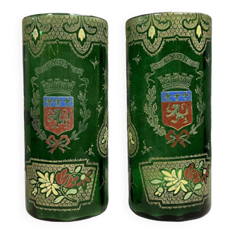 paire de Vases forme rouleaux époque Art Nouveau vers 1900