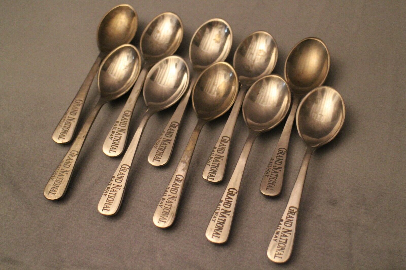 Set of 10 small spoons marked Grand National Railway