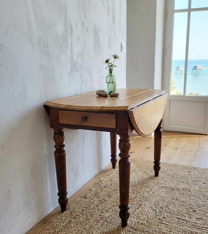 Table XIXth in Elm and Cherry: The Louis-Philippe Elegance