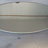 Beveled oval table mirror