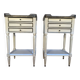 Pair of Louis XVI style bedside tables painted white.