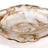 Sepia Cloud Glass Trinket Bowl or Centerpiece by George Davidson, United Kingdom