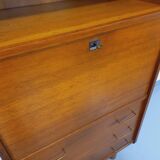 Vintage oak secretary storage furniture from the 1950s and 60s.